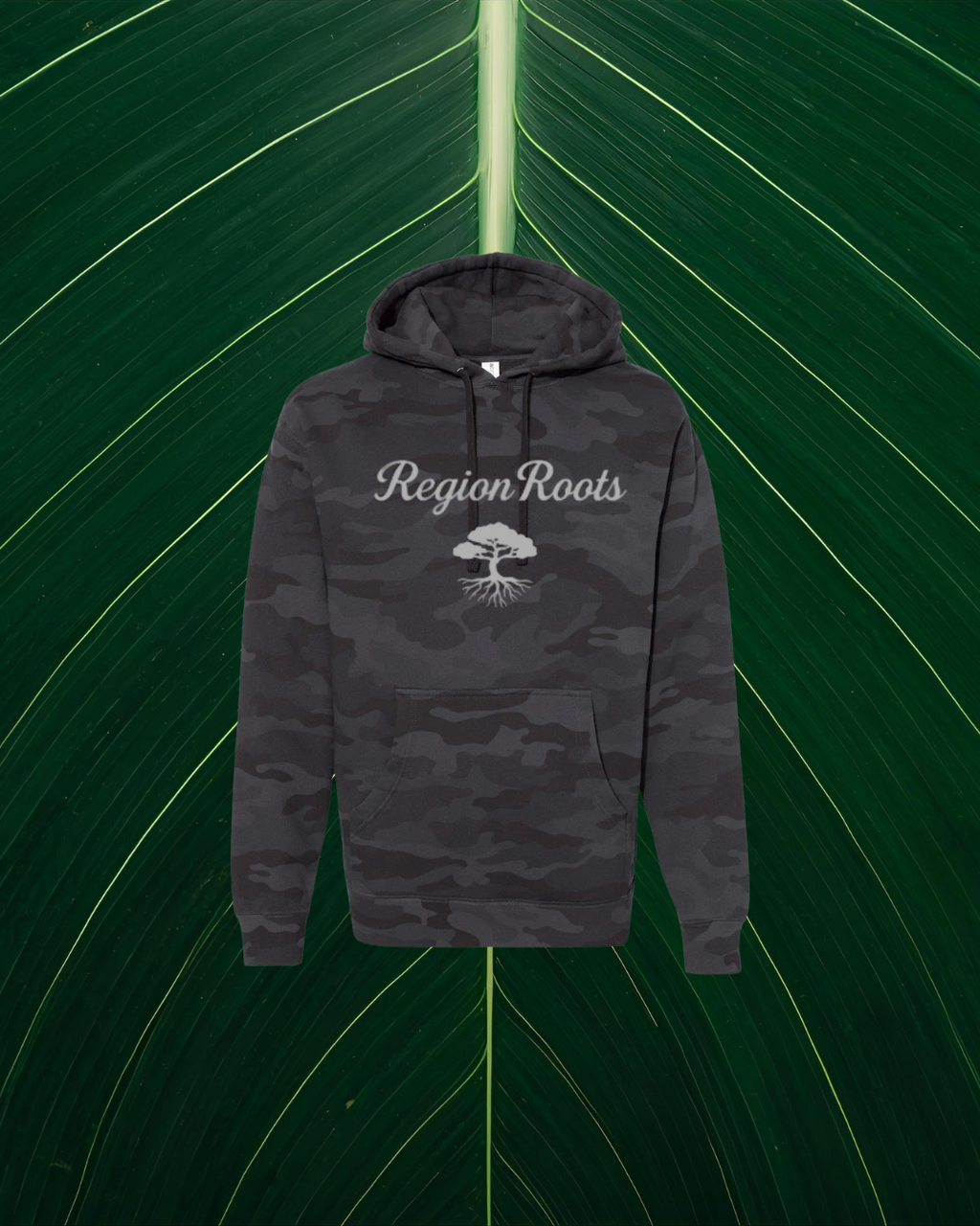 "Region Roots" Black Camo Hoodie