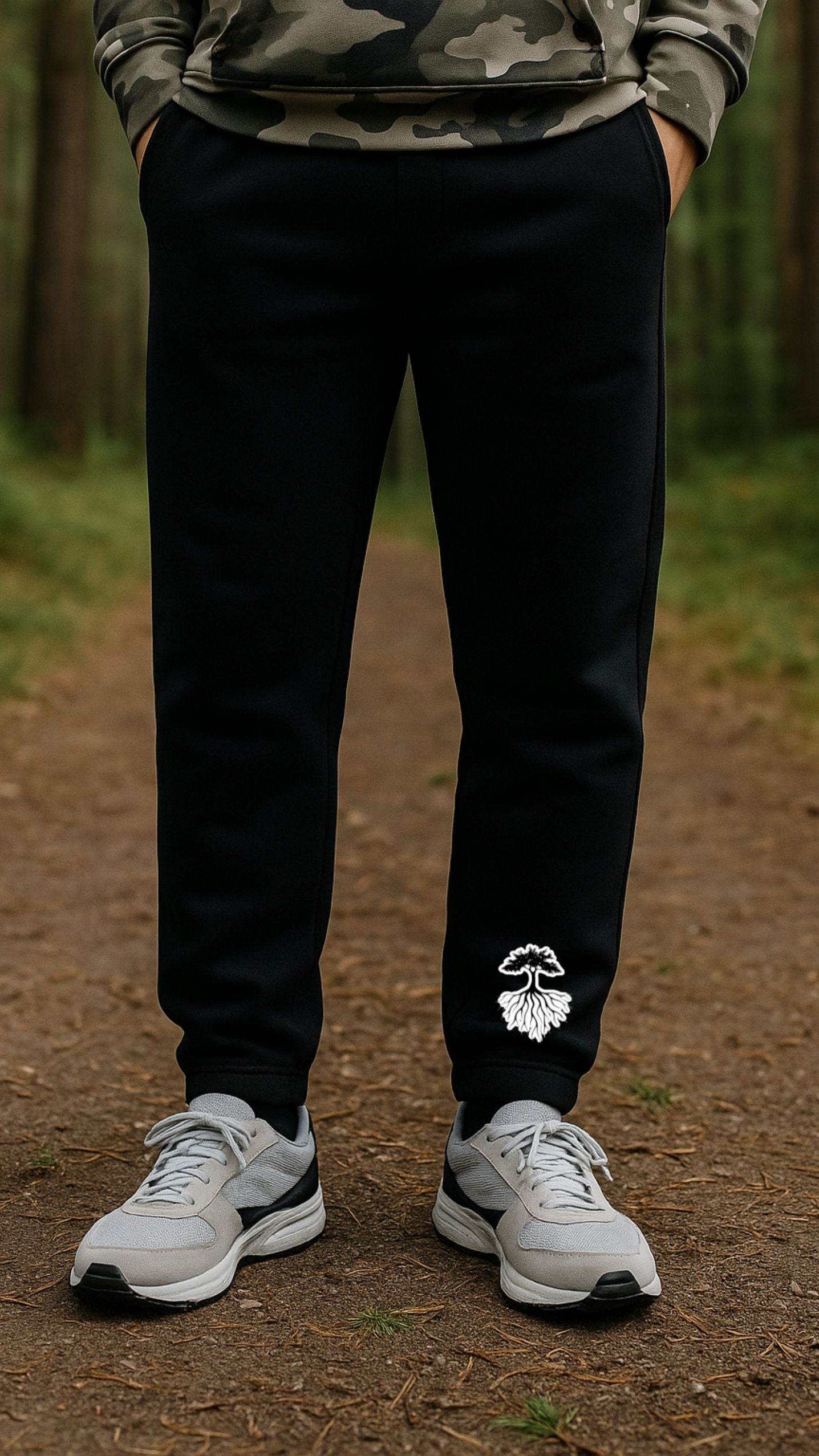 "Region Roots" Black Joggers